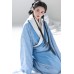 Aqua Blue 水蓝 - Han Dynasty Curved Hem Robe Hanfu