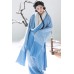 Aqua Blue 水蓝 - Han Dynasty Curved Hem Robe Hanfu