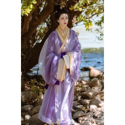 Purple Han 汉紫 - Han Dynasty Straight Hem Robe Hanfu