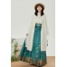 Azure Ripple 云端青波 - New Chinese Style Straight Collar Mamian Skirt Set