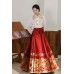Frolicking Pixiu 嬉嬉貔貅 - New Chinese Style Wedding Hanfu Top & Mamian Skirt Set