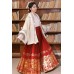 Frolicking Pixiu 嬉嬉貔貅 - New Chinese Style Wedding Hanfu Top & Mamian Skirt Set