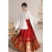 Frolicking Pixiu 嬉嬉貔貅 - New Chinese Style Wedding Hanfu Top & Mamian Skirt Set