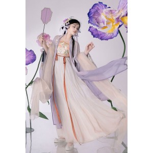Misty Moon 暗香季月 - Tang Dynasty Hanfu Qixiong Suspender Dress Outfit