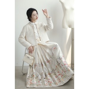 Moon Lantern 月灯游 - New Chinese Style Shirt & Mamian Skirt Set