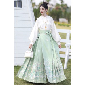 Budding Woods 木逢春 - New Chinese Style Shirt & Mamian Skirt Set