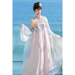 Ocean Breeze Spring 海风春日 - Tang Dynasty Hanfu Qixiong Ruqun