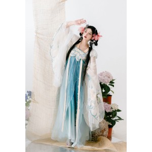 Spring Mountain Dream 蝶梦春山 - Tang Dynasty Hanfu Qixiong Pleated Skirt