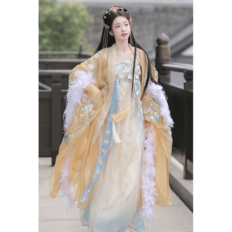 Plume Silks 踏羽霓裳 - Tang Dynasty Hanfu Hezi Skirt Plume Silks 踏羽霓裳 - Tang Dynasty Hanfu Hezi Skirt