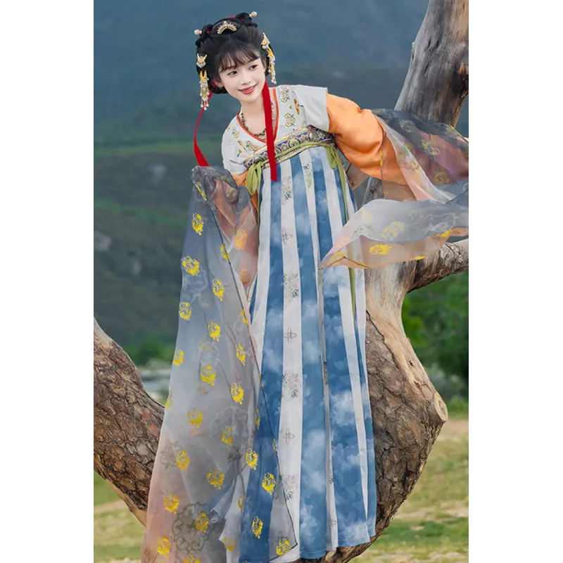 Iridescent Glaze 彩釉流光 - Tang Hanfu Qixiong Skirt Set
