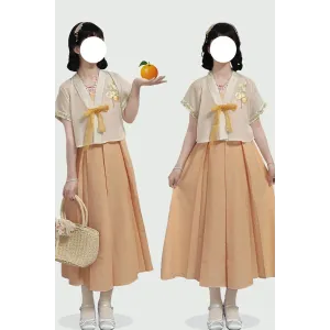 Orange Warmth 橙意 - Han Element Hanfu Set