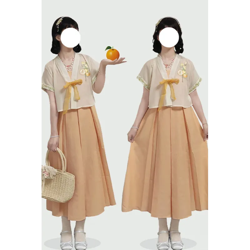 Orange Warmth 橙意 - Han Element Hanfu Set