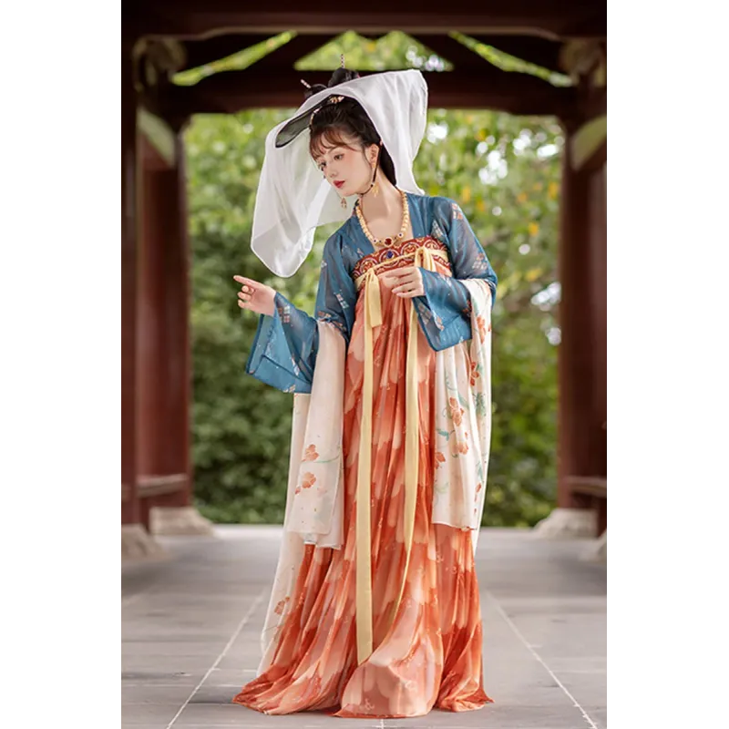 Hua Si Jin 花似锦 - Tang Hanfu Fish Scale Skirt Set