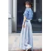 Blue Star Grass 蓝星草 - Han Element Hanfu Set