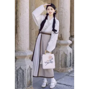 Chestnut Autumn 栗秋 - Song Dynasty Style Qiyao Two-piece Skirt Hanfu (Preorder)