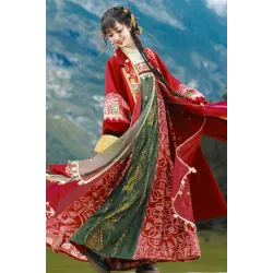 Loulan Snow Flame 楼兰雪焰 - Tibetan Style Exotic Hanfu Set