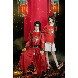 Little Wealth God 小财神 - Ming Dynasty New Year Hanfu Set Men Version