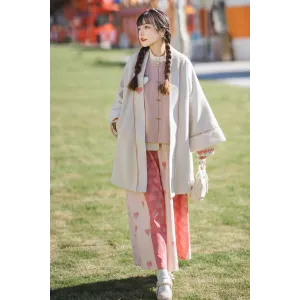 Snow Heart - 雪之心 Ming Dynasty Hanfu  Bijia & Top & Coat & Culottes Set