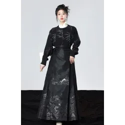 Bamboo Shadows 竹影 - New Chinese Style Mamian Skirt Set