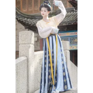 Dan Jin 丹锦 - Tang Dynasty Beizi & Top & Skirt Hanfu