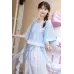 Cloud Blue Mirror 云蓝镜 - Tang Dynasty Hanfu Beizi Pants Set (Preorder)