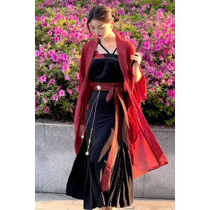 Summer Night Rose 夏夜玫瑰 - Song Dynasty Style Qiyao Sanjian Skirt Hanfu