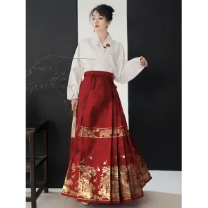 Zhaozhao Mumu 朝朝暮暮 - New Chinese Style Wedding Hanfu Top & Mamian Skirt Set