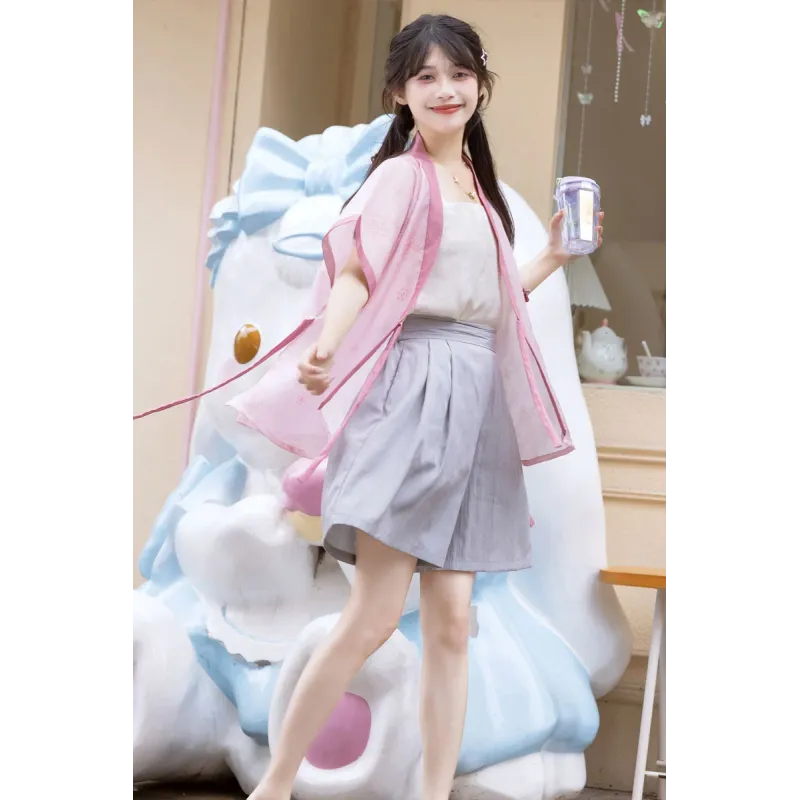 Peach Pop 桃啵 - Han Chinese Element Thin Casual Hanfu Outfit (Preorder) Peach Pop 桃啵 - Han Chinese Element Thin Casual Hanfu Outfit (Preorder)