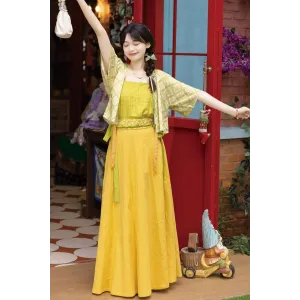 Orange Green 橘绿 - Tang Dynasty Jiaoyu Skirt Hanfu (Preorder)