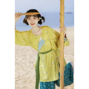 Bubble Lemon 气泡柠檬 - Tang Dynasty Round Collar Robe Hanfu Set