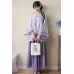 Lilac 紫丁香 - Han Element Hanfu Suspenders & Beizi & Skirt Set (Preorder)