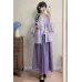 Lilac 紫丁香 - Han Element Hanfu Suspenders & Beizi & Skirt Set (Preorder)