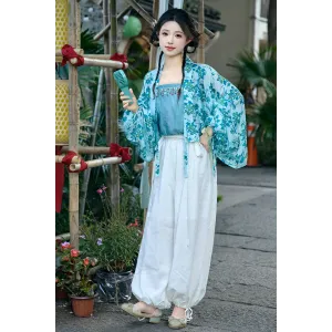Blue Island 蓝屿 - Han Element Suspender Hanfu Outfit (Preorder)