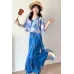 Indigo Dyeing 蓝染 - Tang Dynasty Hanfu Beizi Pants Set (Preorder)