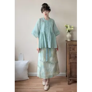Mint Herb 薄荷草 - Han Element Hanfu Skirt Set