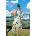 Ta Hua Gui 踏花归 - Tang Dynasty Hanfu Round Collar Robe Set (Preorder)