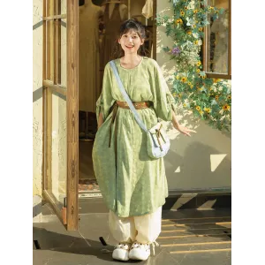 Green Wood 青木 - Tang Hanfu Round Collar Robe (Preorder)