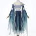 Yunhai Jiaofu 云海鲛浮 - Exotic Hanfu Top &  Necklace & Skirt & Sleeves Set