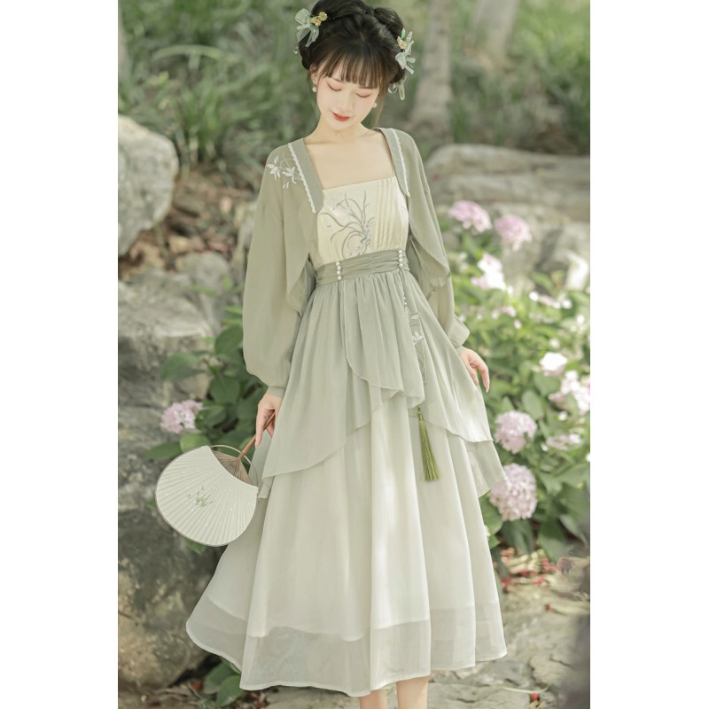 Orchid Collection 兰草集 - Han Chinese Element Improved Daily Dress Hanfu Orchid Collection 兰草集 - Han Chinese Element Improved Daily Dress Hanfu