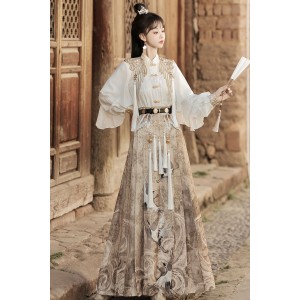 Heavenly Envoy 天国使臣 - New Chinese Style Shirt & Mamian Skirt Set