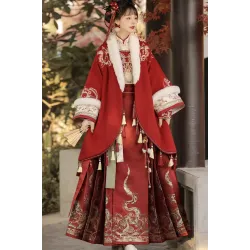 Fugui Mianmian 富贵绵绵 - New Chinese Hanfu Top & Majia & Ma Mian Skirt Set