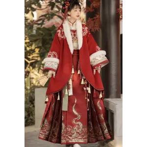 Fugui Mianmian 富贵绵绵 - New Chinese Hanfu Top & Majia & Ma Mian Skirt Set