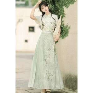 Seeking Summer 寻夏 - New Chinese Style Shirt & Mamian Skirt Set