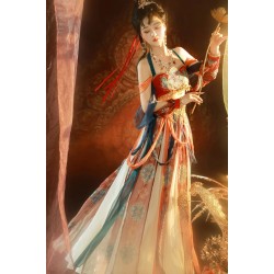 Dunhuang Orange 敦煌橙 - Dunhuang Style Exotic Hanfu Set