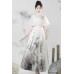 Ink-Washed River 水墨寒江 - New Chinese Style Top & Mamian Skirt Set