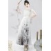 Ink-Washed River 水墨寒江 - New Chinese Style Top & Mamian Skirt Set