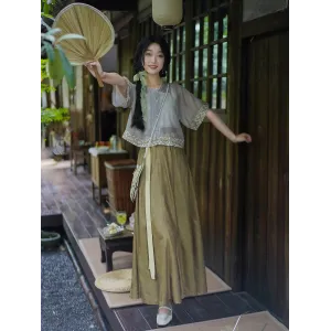 Green Tea 清茶 - Han Element Hanfu Set