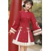 Spring Loong 游龙贺春 - Han Element New Year Vest & Dress & Pleated Skirt Hanfu Set