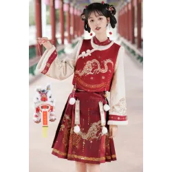 Lingshe Xiancai 灵蛇衔财 - New Chinese Style Majia & Top & Ma Mian Skirt Set