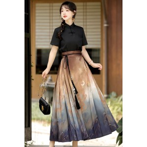 Beacon 烽火流金 - New Chinese Style Top & Mamian Skirt Set